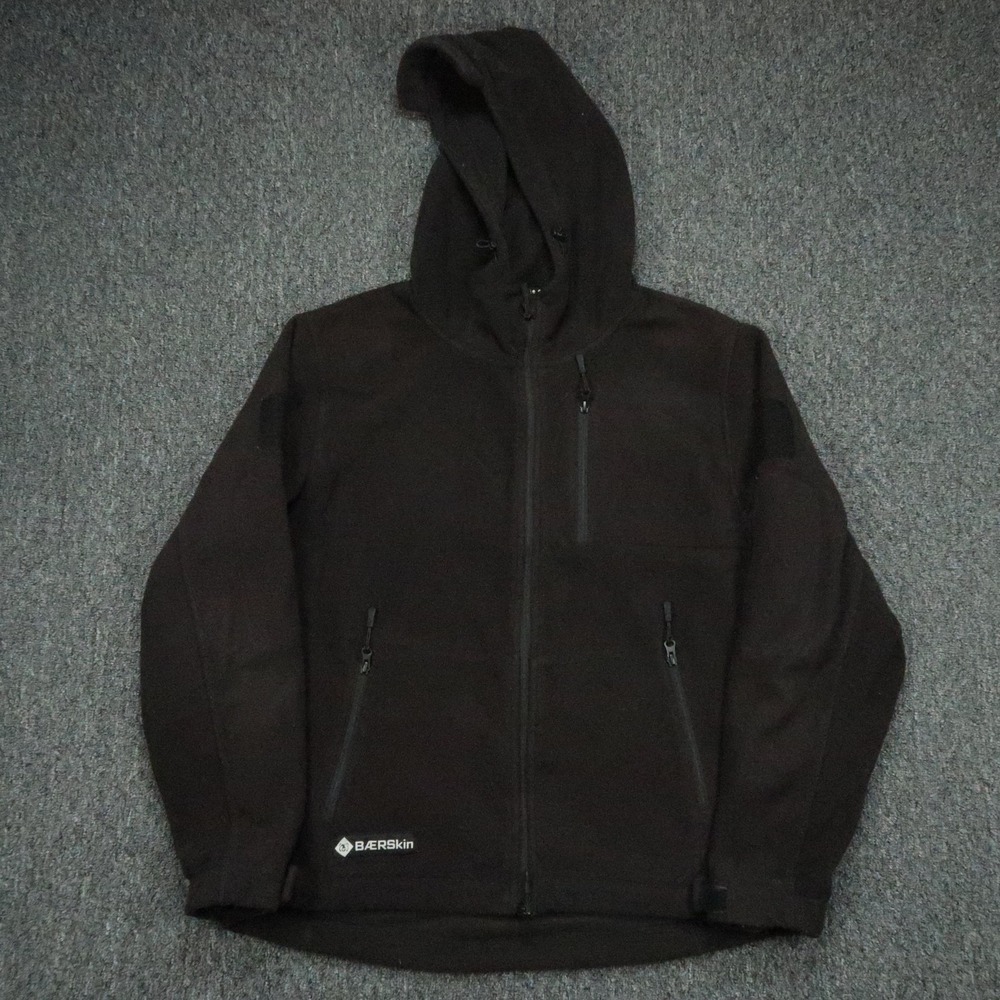 Baerskin Hoodie Mens Large Black V1 Fleece Full Zip Tactical Outdoor Hiking *